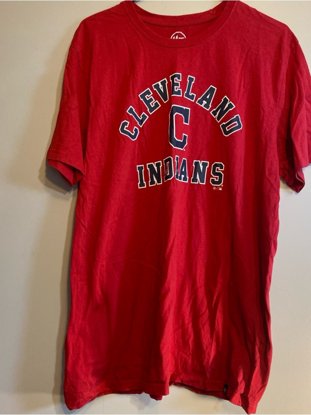 47 Brand Cleveland Indians/ Guardians Men’s Sz XL MLB Tshirt Short Sleeve Red. .